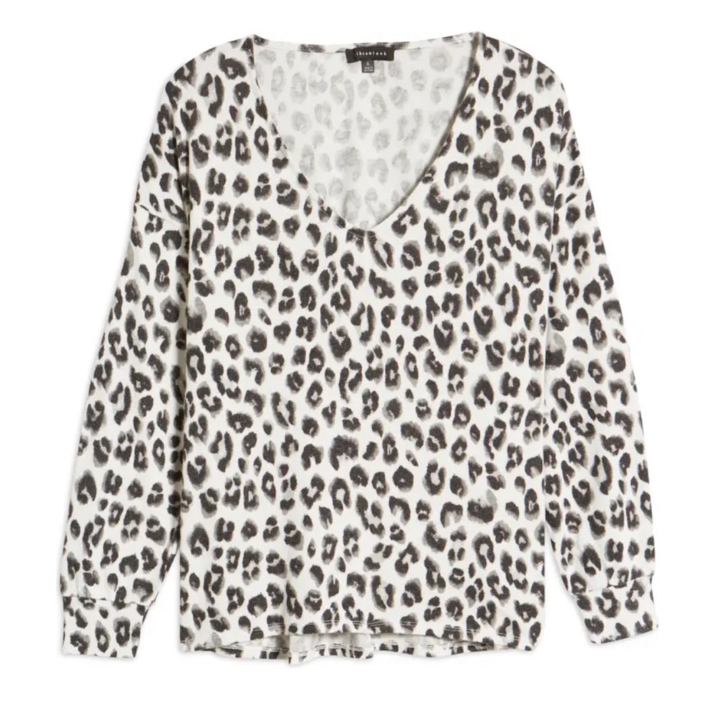 Nordstrom Gibsonlook V-Neck Fleece Top Small